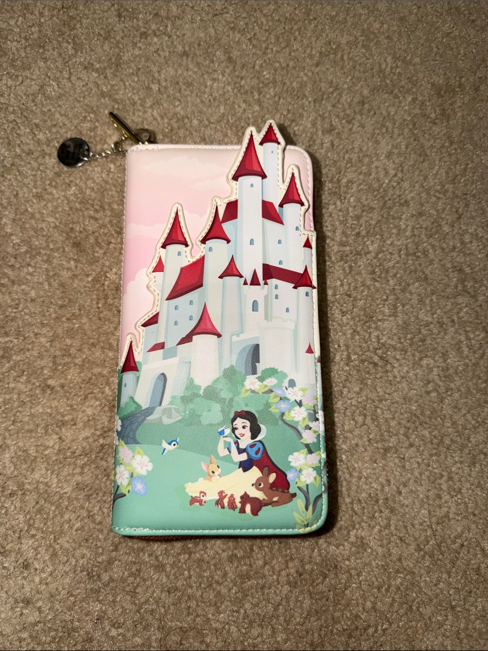 Fairy Tale Castle Zip Wallet in Pink, Red & Mint